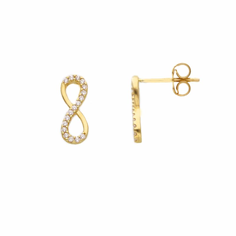 Φωτογραφία από Golden earrings 9k with white zircon (code S214015)