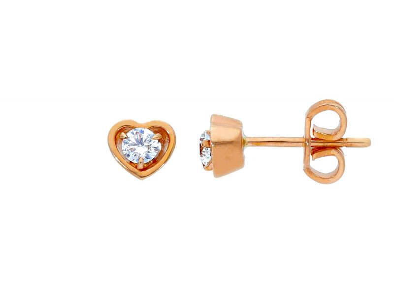 Φωτογραφία από Rose gold earrings 18k with diamonds (code S217553)