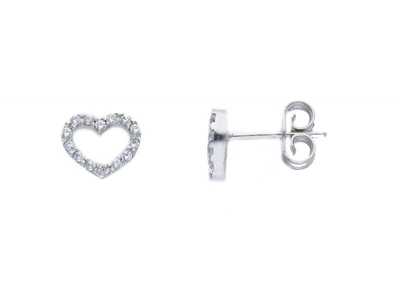 Φωτογραφία από White gold  earrings  k9 with zircons (code S222120)