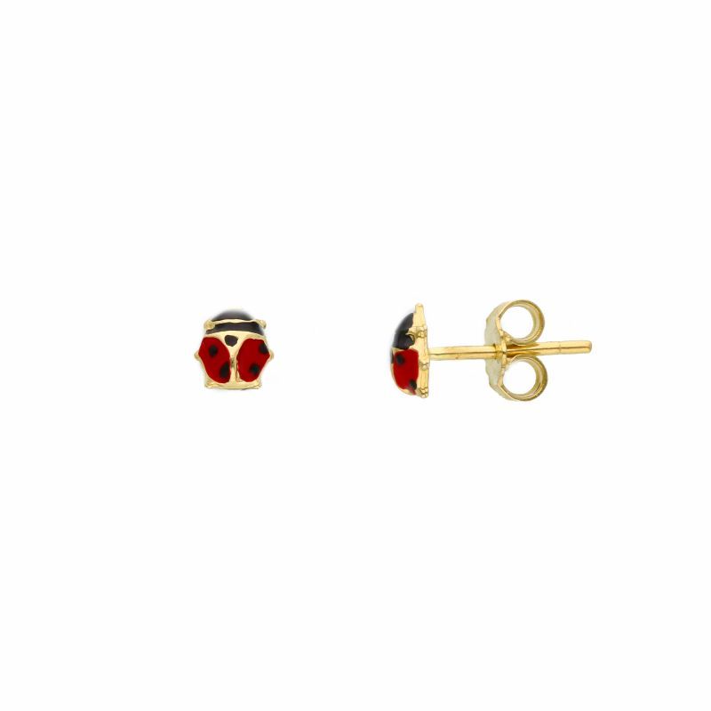 Φωτογραφία από Yellow gold earrings ladybugs k14 (code S239901)