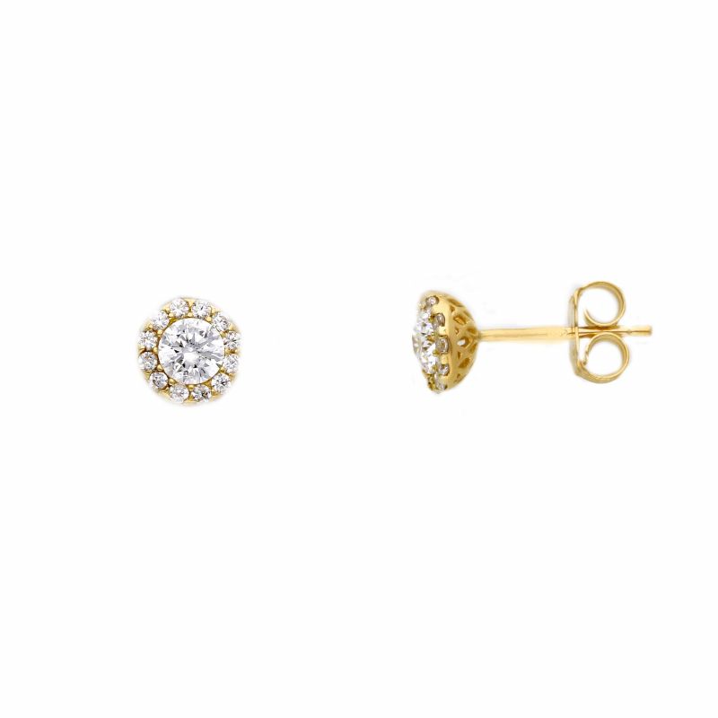 Φωτογραφία από Orecchini in oro giallo k14 con zirconi cubici (code S244025)