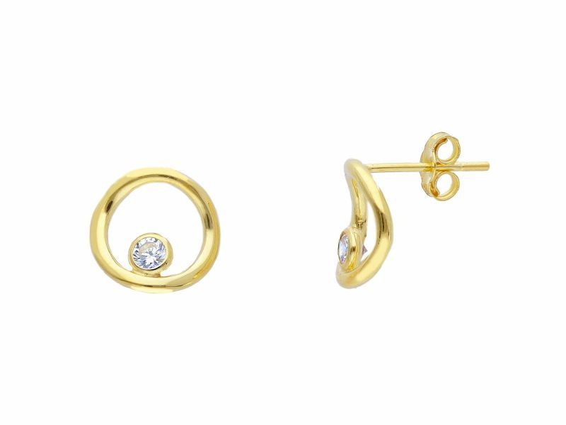 Φωτογραφία από Yellow gold earrings k9 with zircon (code S250584 )