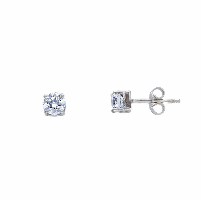 Φωτογραφία από White gold single stone earrings 14k with zircon (code S1254217)