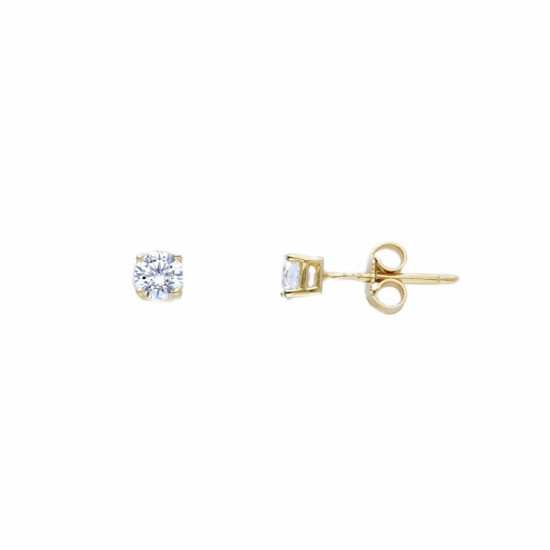 Φωτογραφία από Yellow gold single stone earrings 14k with zircon (code S254218)