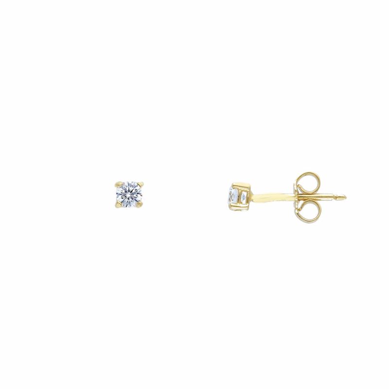 Φωτογραφία από Yellow gold single stone earrings 14k with zircon (code S254220)