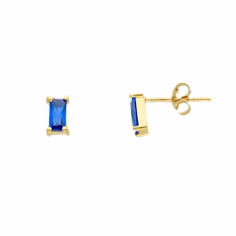 Φωτογραφία από Yellow gold single stone earrings 14k with sapphires (code S263177)