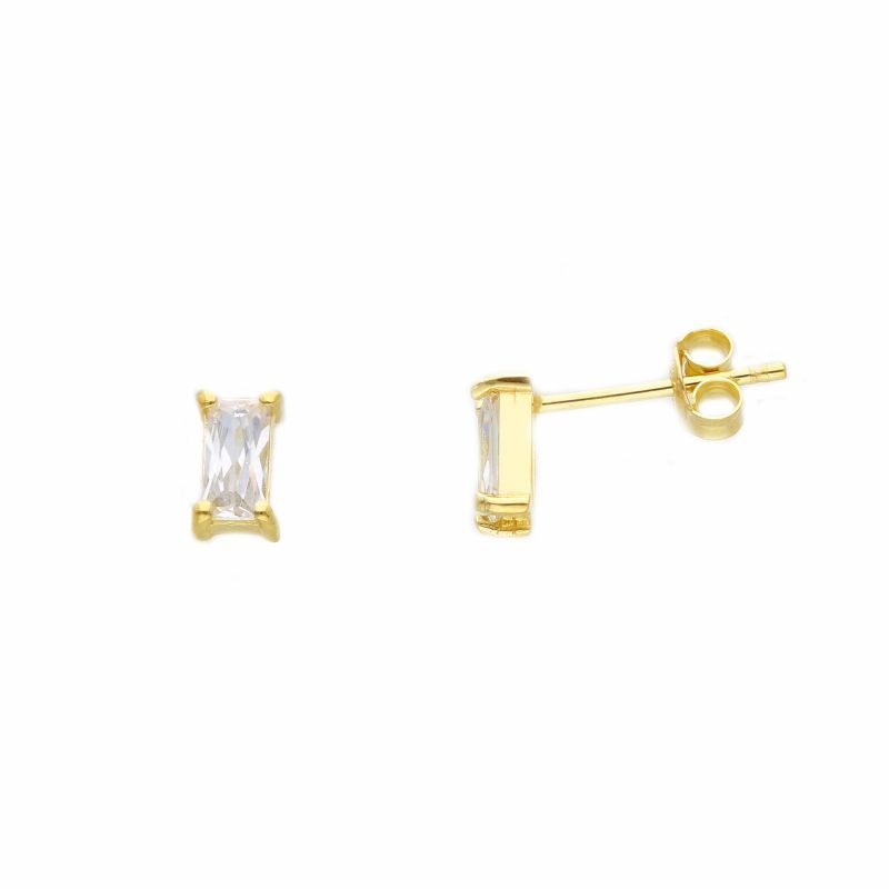 Φωτογραφία από Yellow gold single stone earrings 14k with zircon (code S263179)