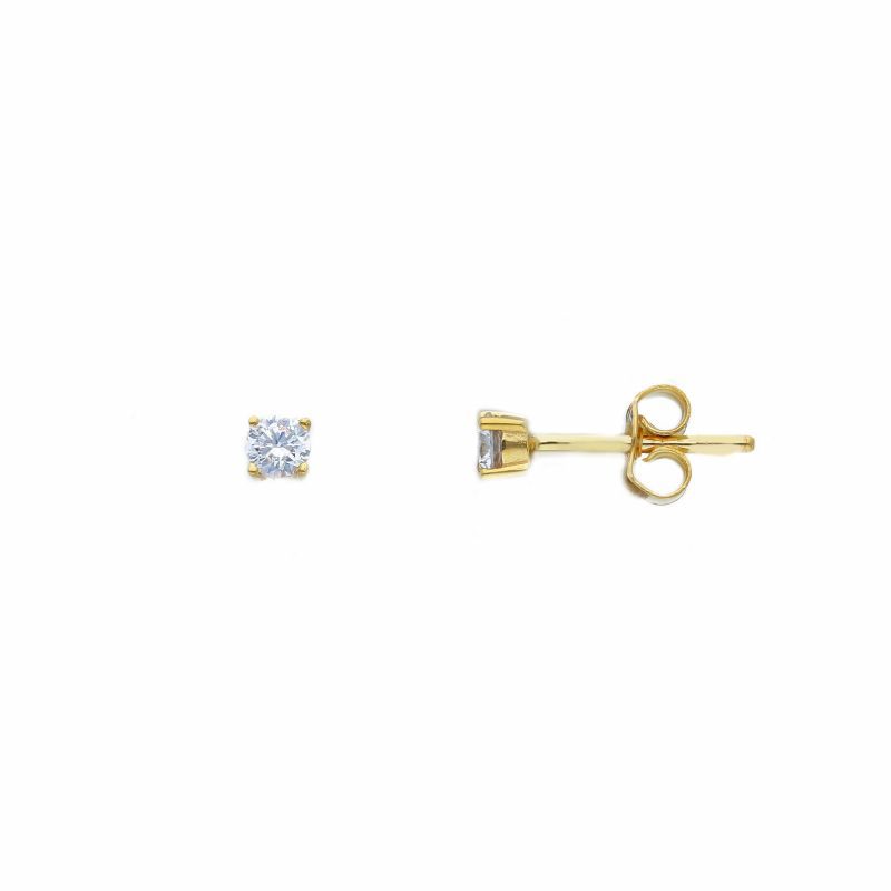 Φωτογραφία από Yellow gold single stone earrings 9k with zircon (code S265536P)