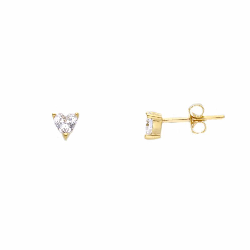 Φωτογραφία από Yellow gold single stone earrings 9k with zircon (code S265538P)