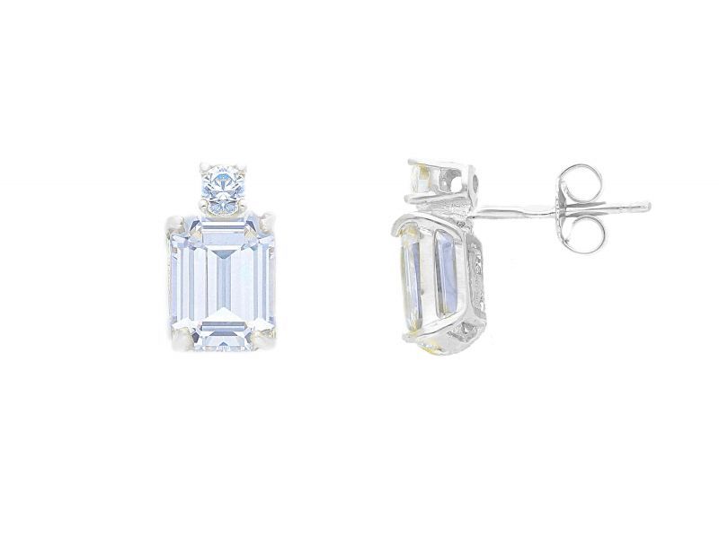 Φωτογραφία από White gold  earrings  k14 with nailed zirgons (code S271084)