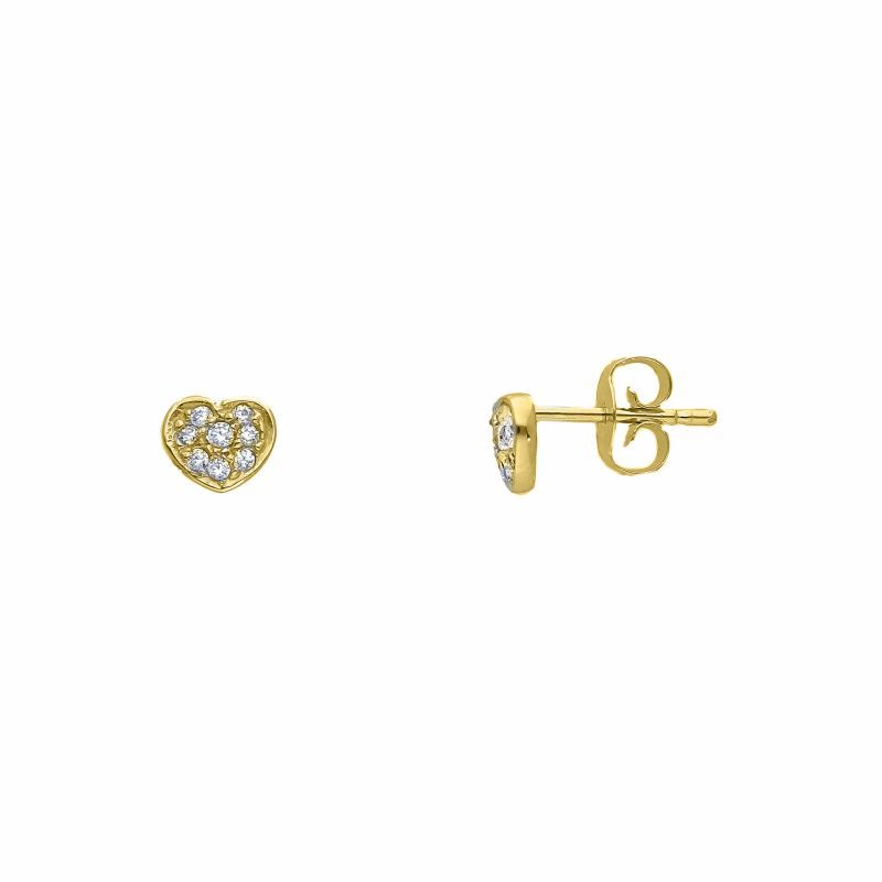 Φωτογραφία από Golden heart earrings 14k with zircon (code S279560)