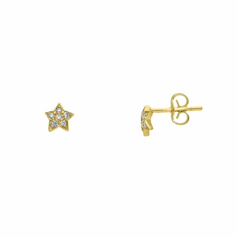 Φωτογραφία από Golden stars earrings 14k with zircon (code S279561)