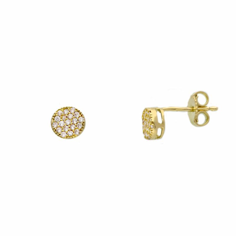 Φωτογραφία από Golden earrings 14k with white  zircon (code S279563)
