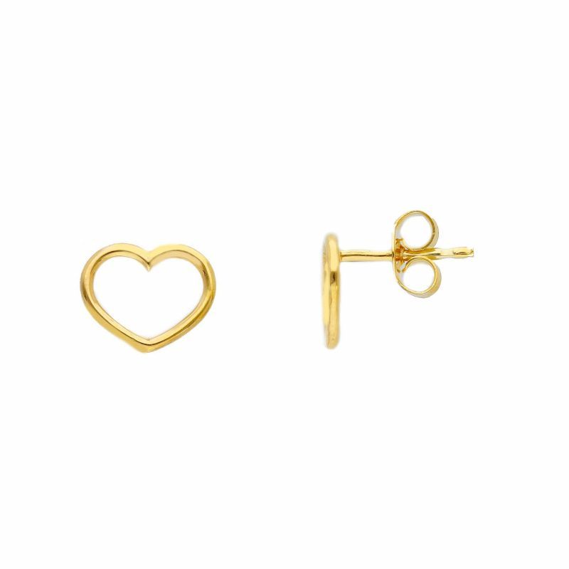 Φωτογραφία από Golden heart earrings 14k (code S281560)
