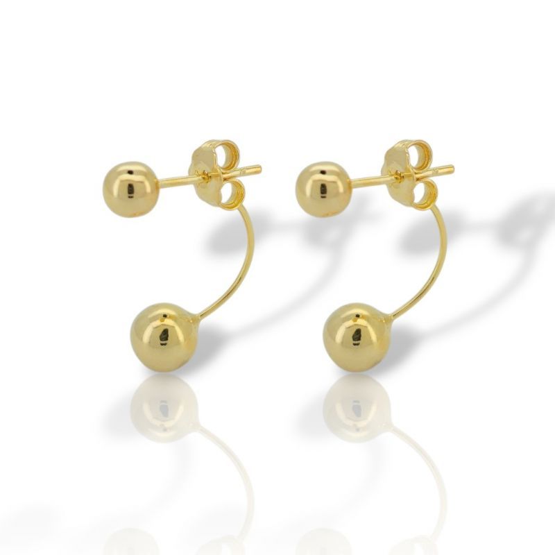 Φωτογραφία από Elegant Double Ball Gold Earringsk14  (code M008213)
