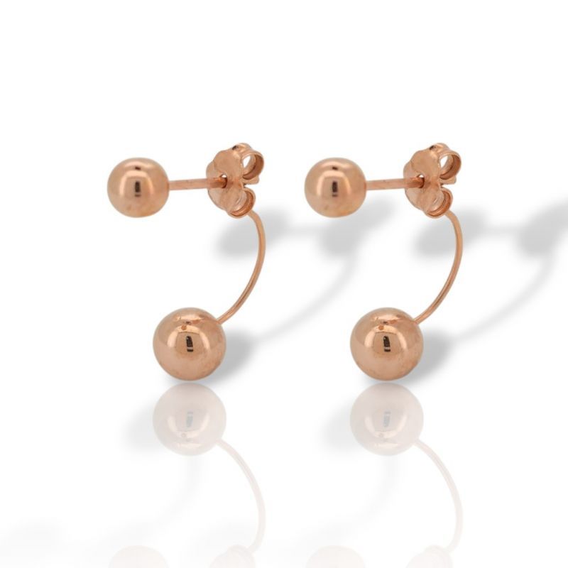 Φωτογραφία από Elegant Double Ball Rose Gold Earringsk14  (code M008215)