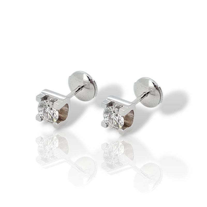 Φωτογραφία από Orecchini in oro bianco k18 con diamanti (code P008305)