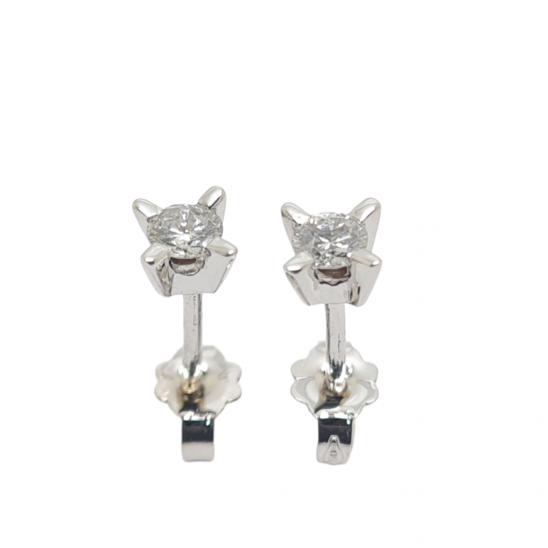 Φωτογραφία από White gold single stone earrings with diamonds  (code T2459)