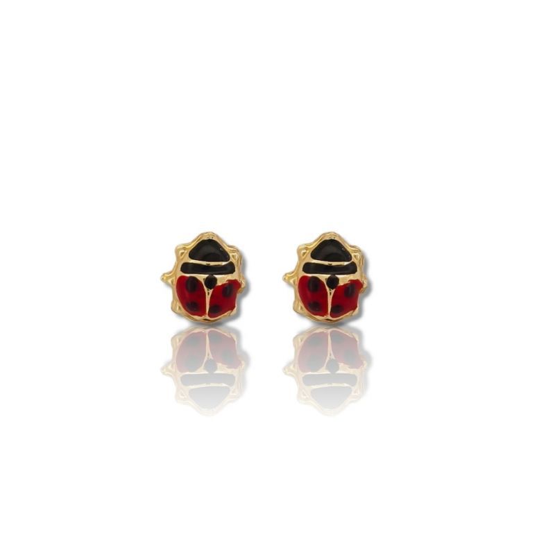 Φωτογραφία από Yellow gold earrings ladybugs k14 (code S162706)