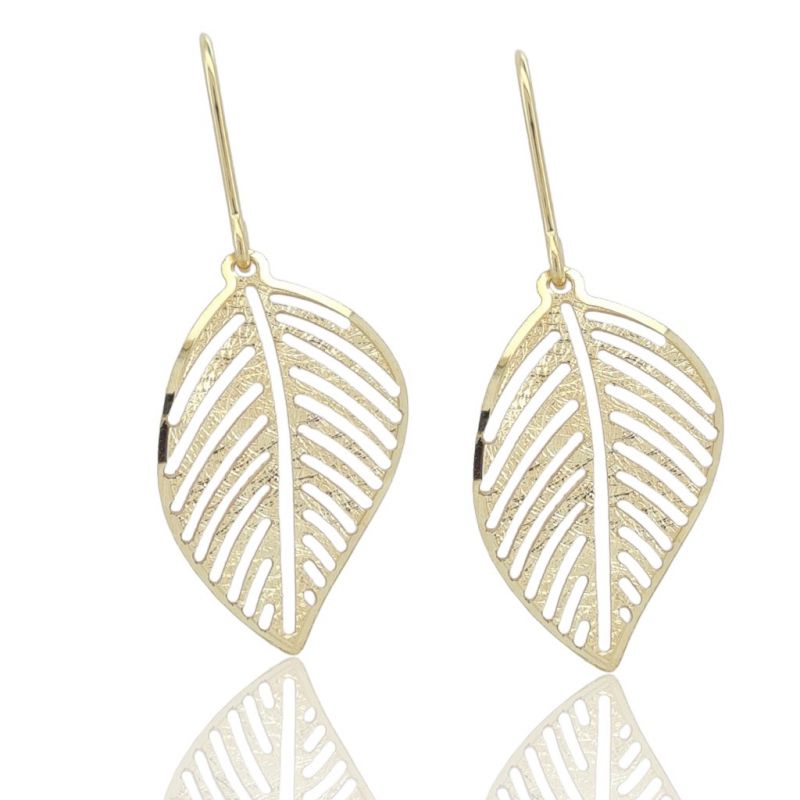 Φωτογραφία από Golden leaf earrings 9k (code S224712)