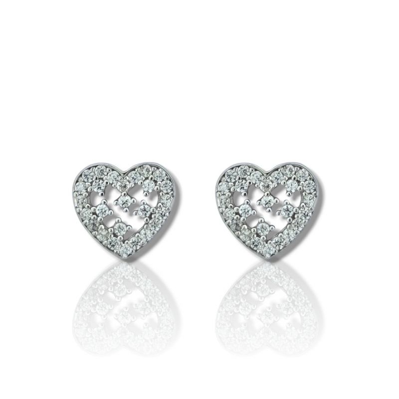 Φωτογραφία από White gold  earrings  k14 with zircons (code S230342)