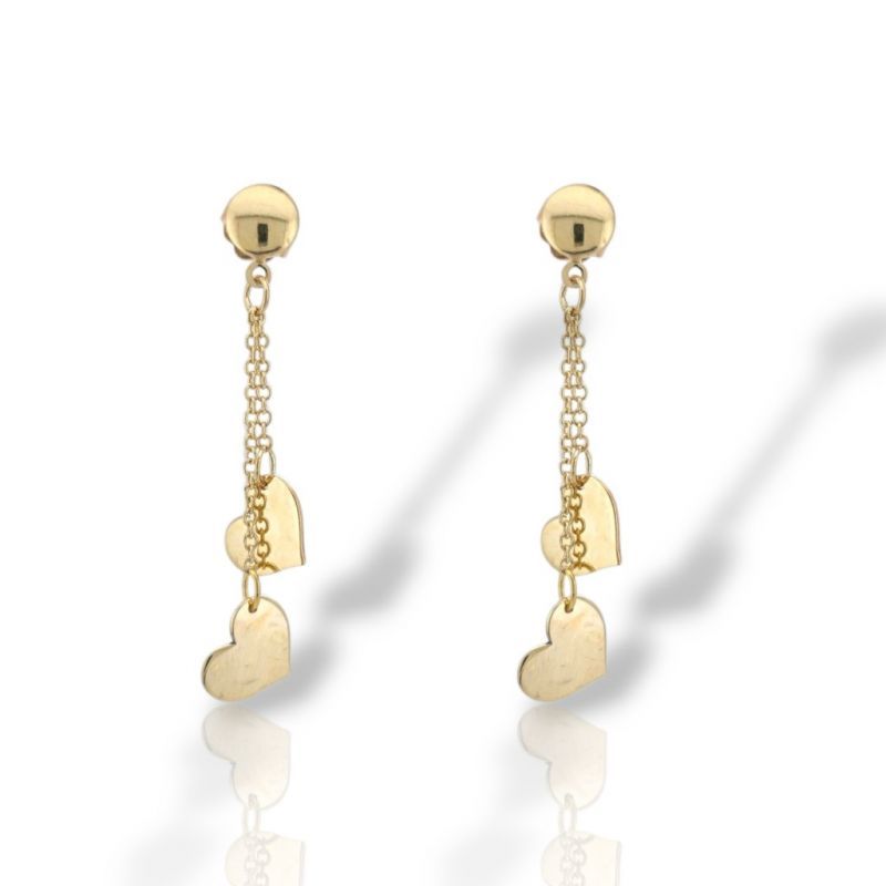 Φωτογραφία από Golden earrings 14k with hangging hearts (code S239684)