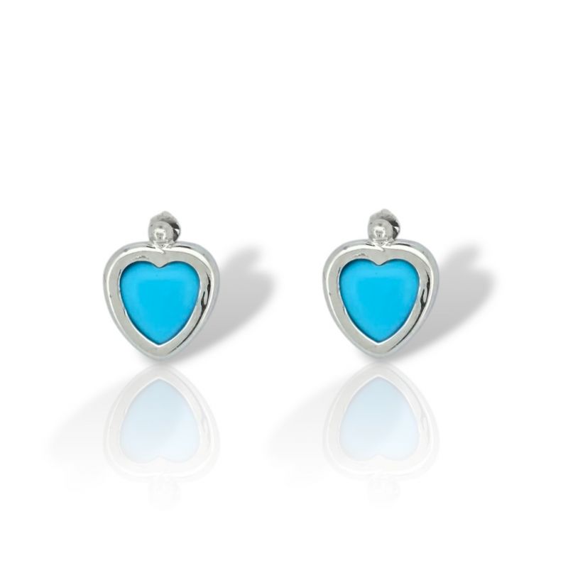 Φωτογραφία από White gold heart earrings 14k (code M2814)