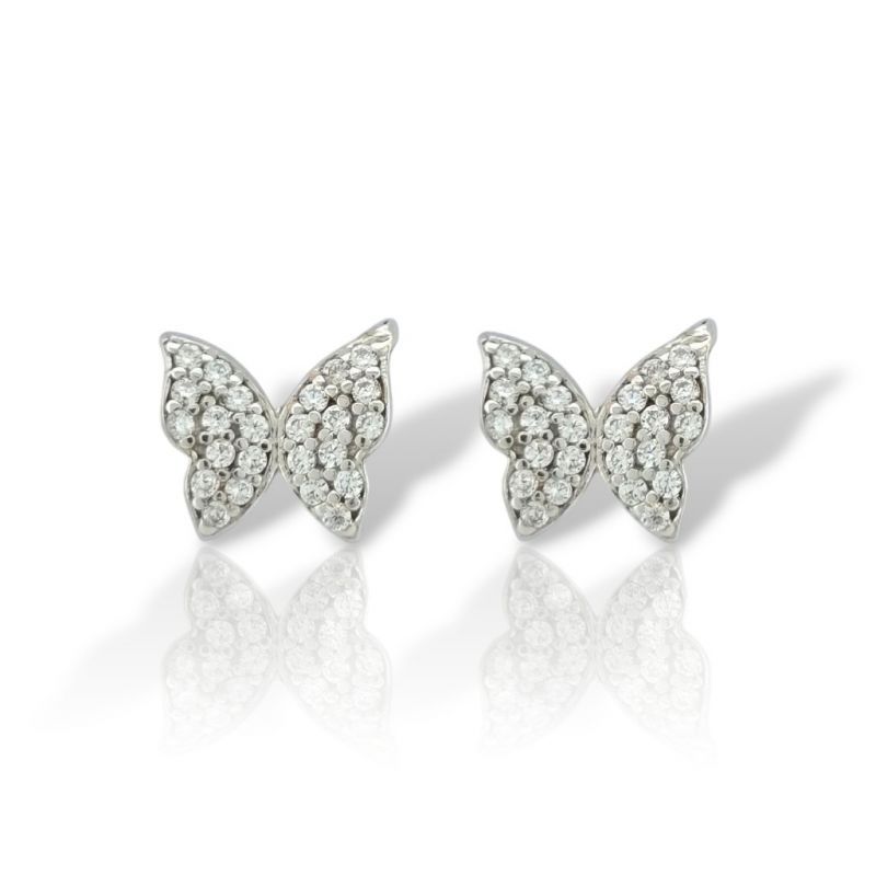 Φωτογραφία από White gold butterfly earrings 14k (code M2815)