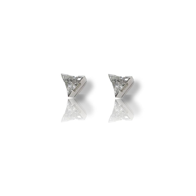Φωτογραφία από White gold single stone earrings with diamonds  (code T2471)