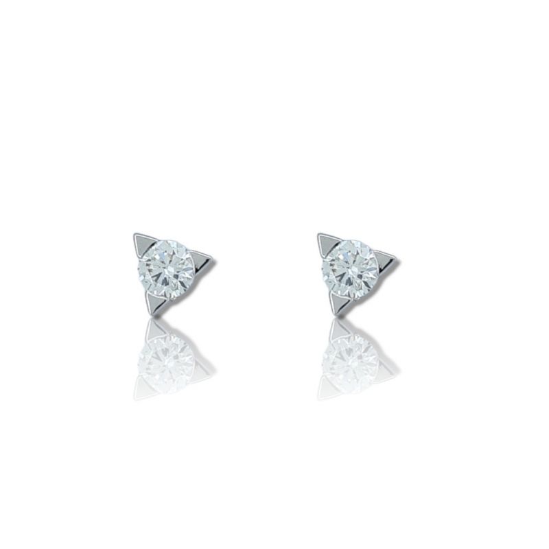 Φωτογραφία από White gold single stone earrings with diamonds  (code T2700)