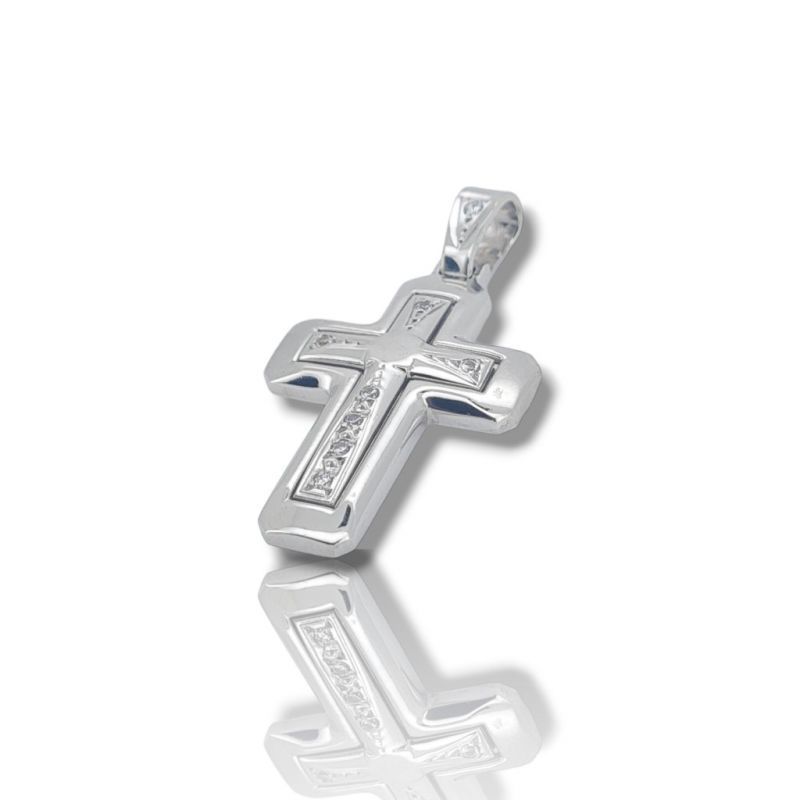 Φωτογραφία από White gold cross k14 ith zircon (code Η1679)