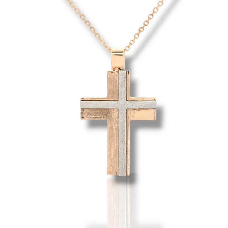 Φωτογραφία από Rose gold cross k14 (with chain) (code P1731)