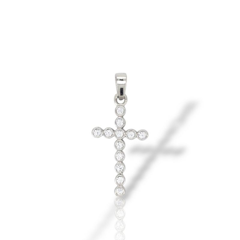 Φωτογραφία από White gold cross k14 with zircon (code S198401)