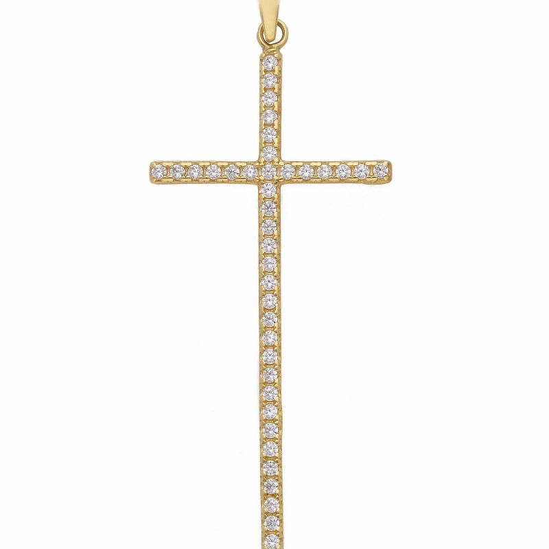 Φωτογραφία από Gold cross k14 with zircon (code S198402)