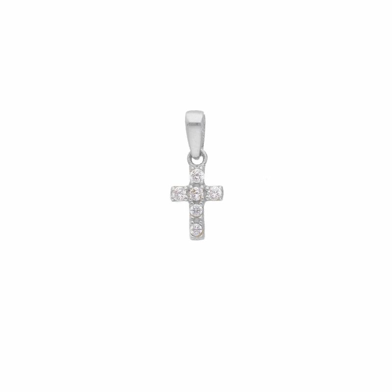 Φωτογραφία από White gold cross k14 with zircon (code S198414)