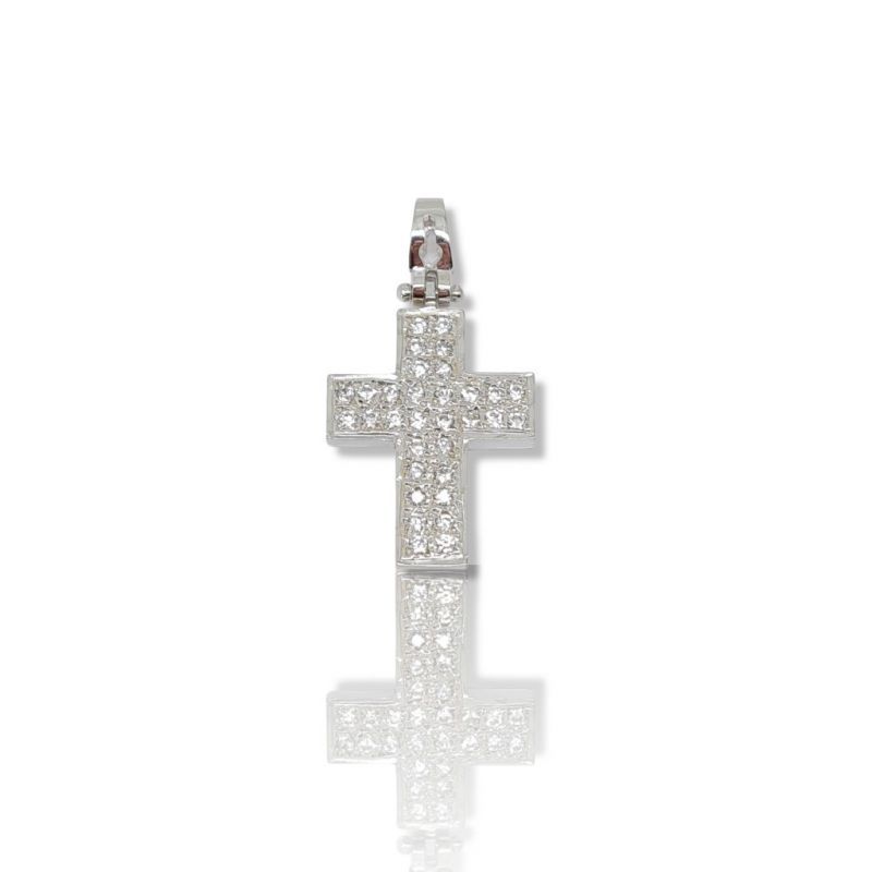 Φωτογραφία από White gold cross k14 with zircon (code H1684)