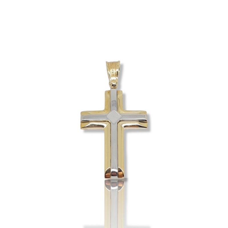Φωτογραφία από Croce in oro giallo e oro bianco k14  (code H1876)