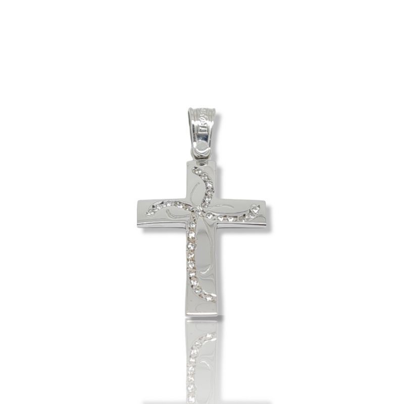 Φωτογραφία από White gold cross 14k with zircon (code H1710)