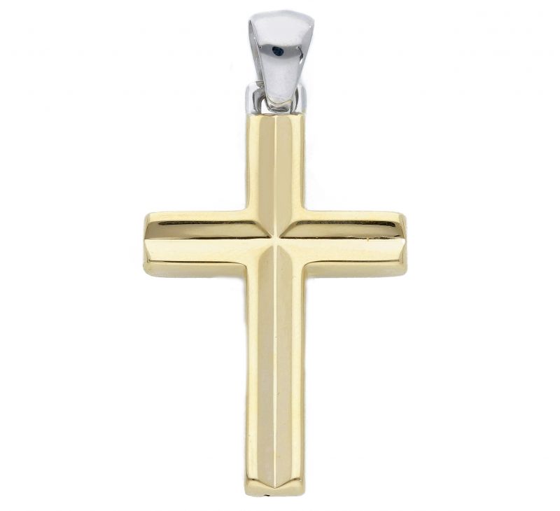 Φωτογραφία από Croce in oro giallo e oro bianco k14 (code S231301)
