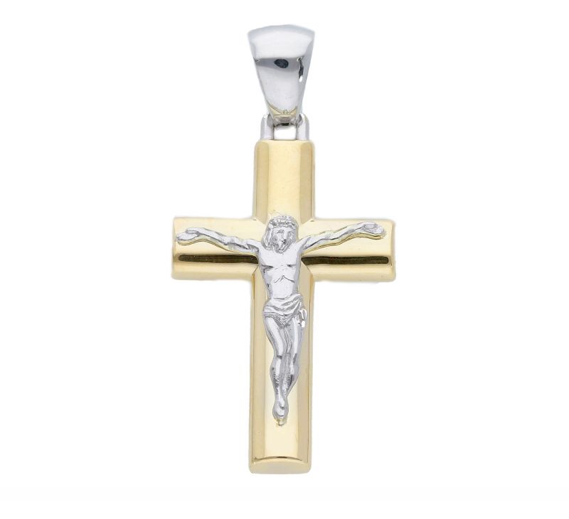 Φωτογραφία από Croce in oro Giallo con Crocifisso in oro bianco k14 (code S231307)