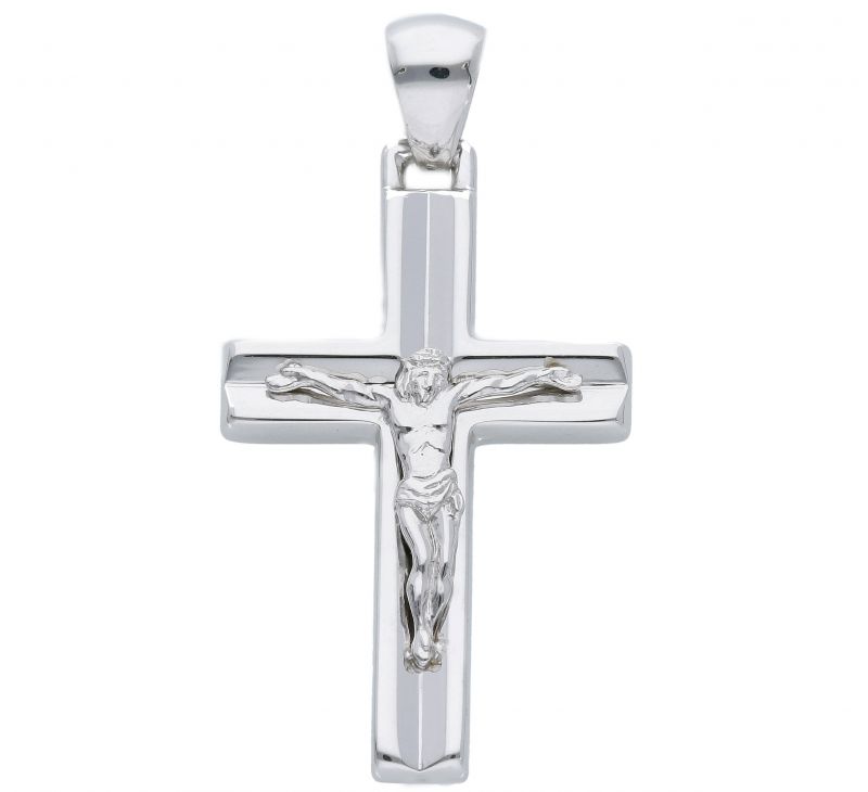 Φωτογραφία από Croce in oro Bianco k14 con Crocifisso (code S231308)