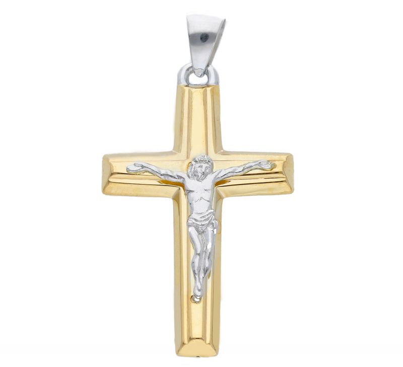 Φωτογραφία από Croce in oro Giallo con Crocifisso in oro bianco k14 (code S231309)