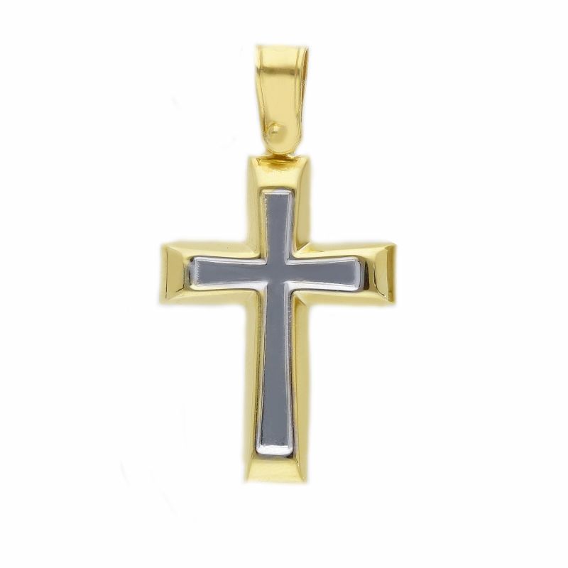 Φωτογραφία από Golden cross k14 with white gold detail k14 (code S242810)