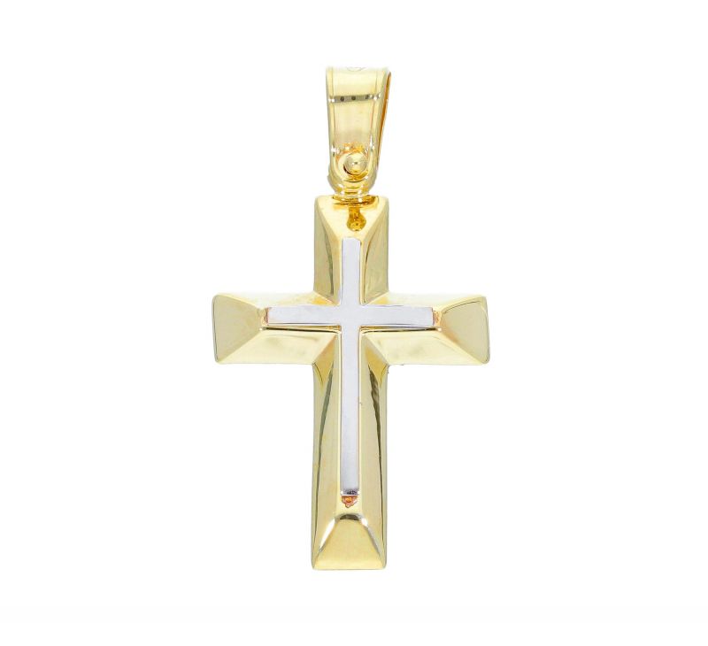 Φωτογραφία από Croce in oro giallo e oro bianco k14 (code S242835)