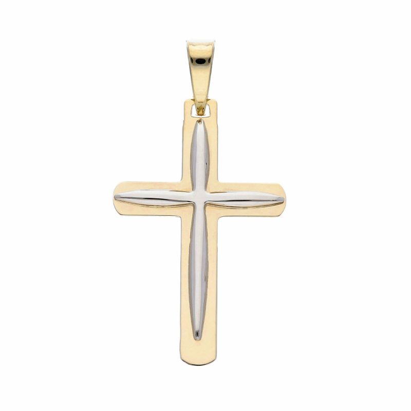 Φωτογραφία από Croce in oro giallo e oro bianco k14 (code S244706)
