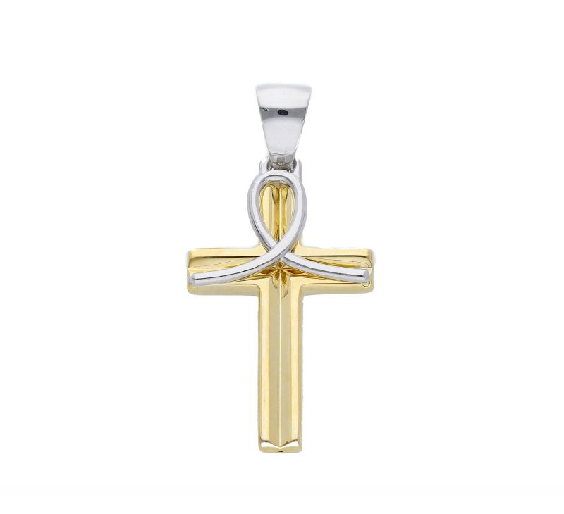 Φωτογραφία από Croce in oro giallo e oro bianco k14 (code S246390)