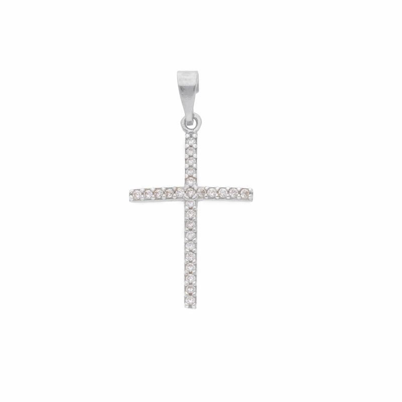 Φωτογραφία από White gold cross k14 with zircon (code S250176)