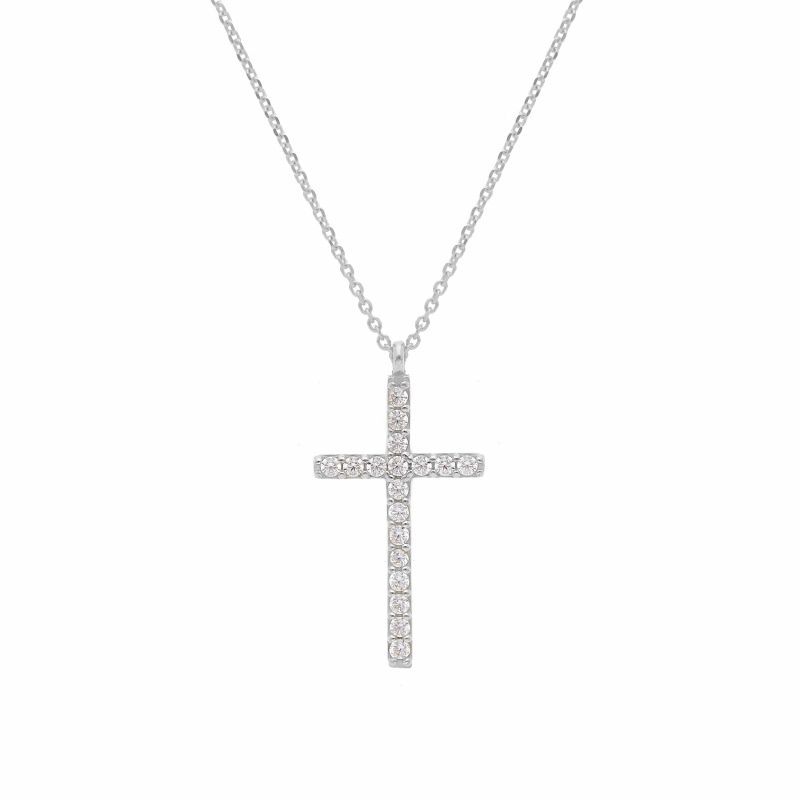 Φωτογραφία από White gold cross k14 with zircon (code S262982)