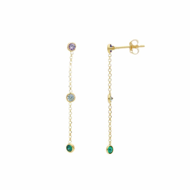Φωτογραφία από Yellow gold earrings k14 with synthetic stones  (code S276742)