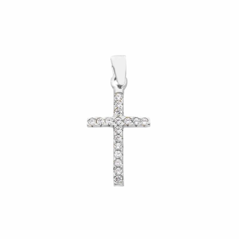 Φωτογραφία από White gold cross k14 with zircon (code S279926)